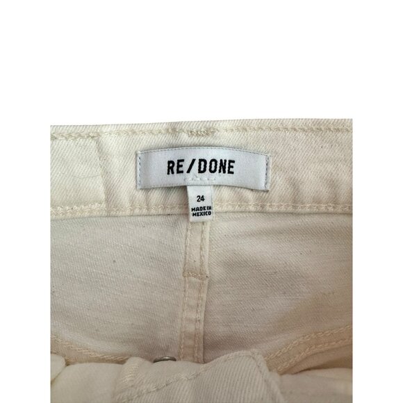 Re/Done 70s Stove Pipe High Rise Straight Leg Jeans Vintage White Women's Sz 24 - Picture 5 of 13